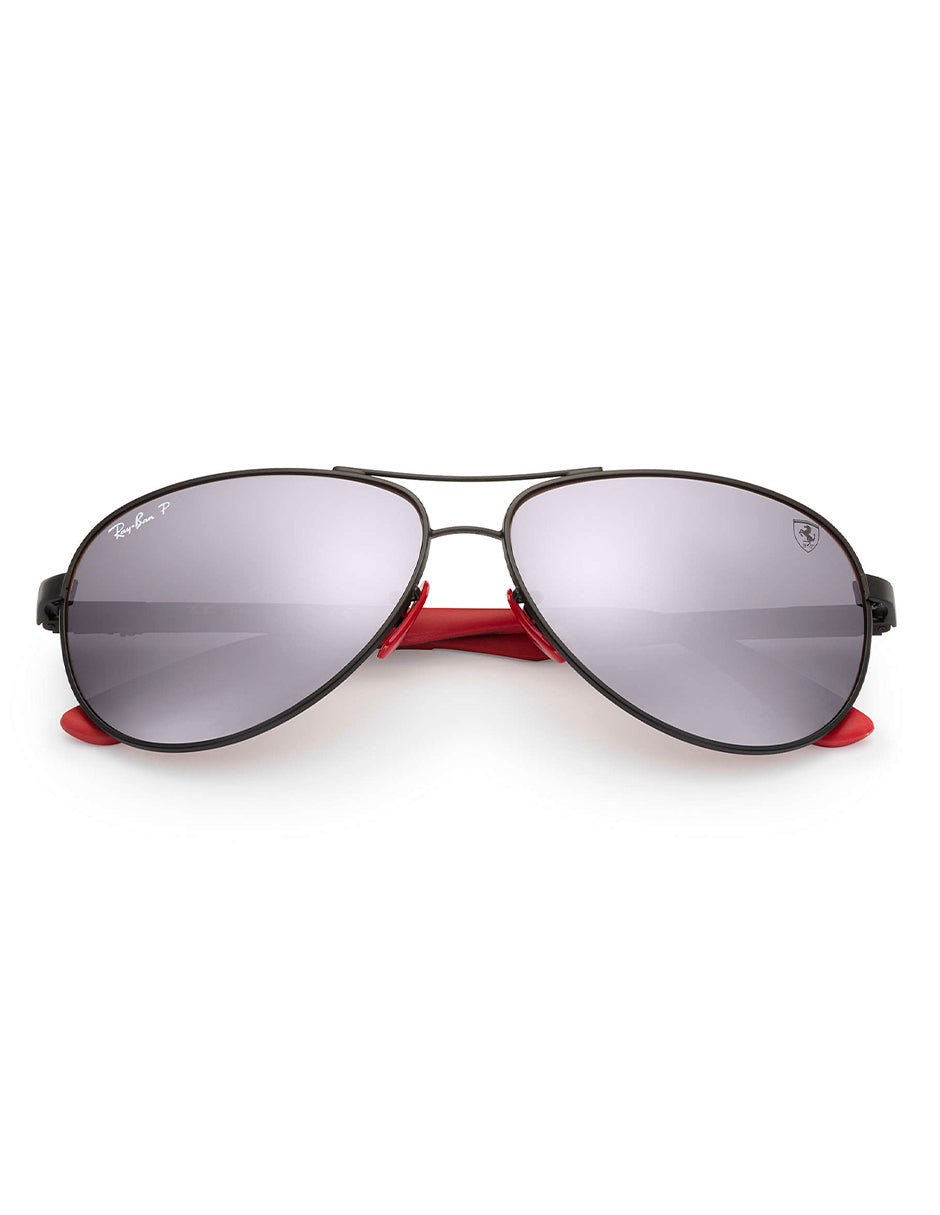 LENTES DE SOL POLARIZADOS RAY BAN FERRARI RB8313M F002H2 61MM NEGRO PLATA