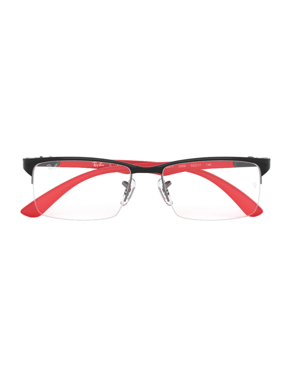 ARMAZON OFTALMICO FIBRA DE CARBONO RB8411 2509 56MM NEGRO ROJO