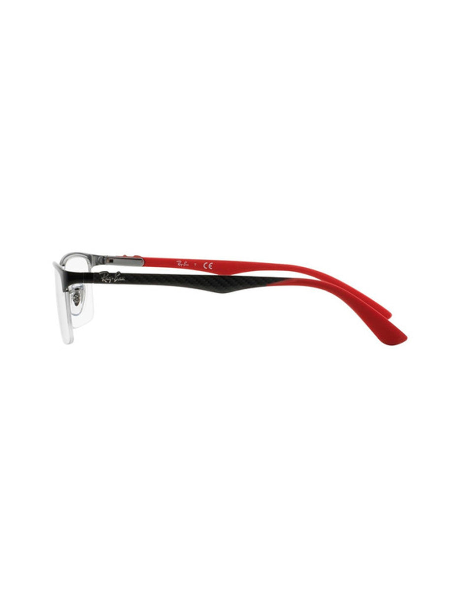 ARMAZON OFTALMICO FIBRA DE CARBONO RB8411 2509 56MM NEGRO ROJO