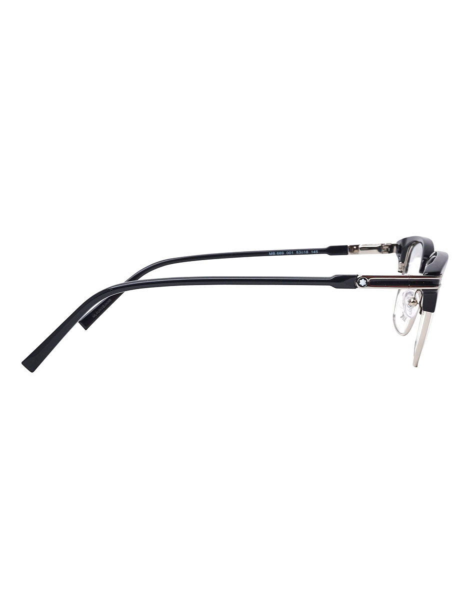 ARMAZON OFTALMICO MONT BLANC MB0669F 001 53MM NEGRO PLATA