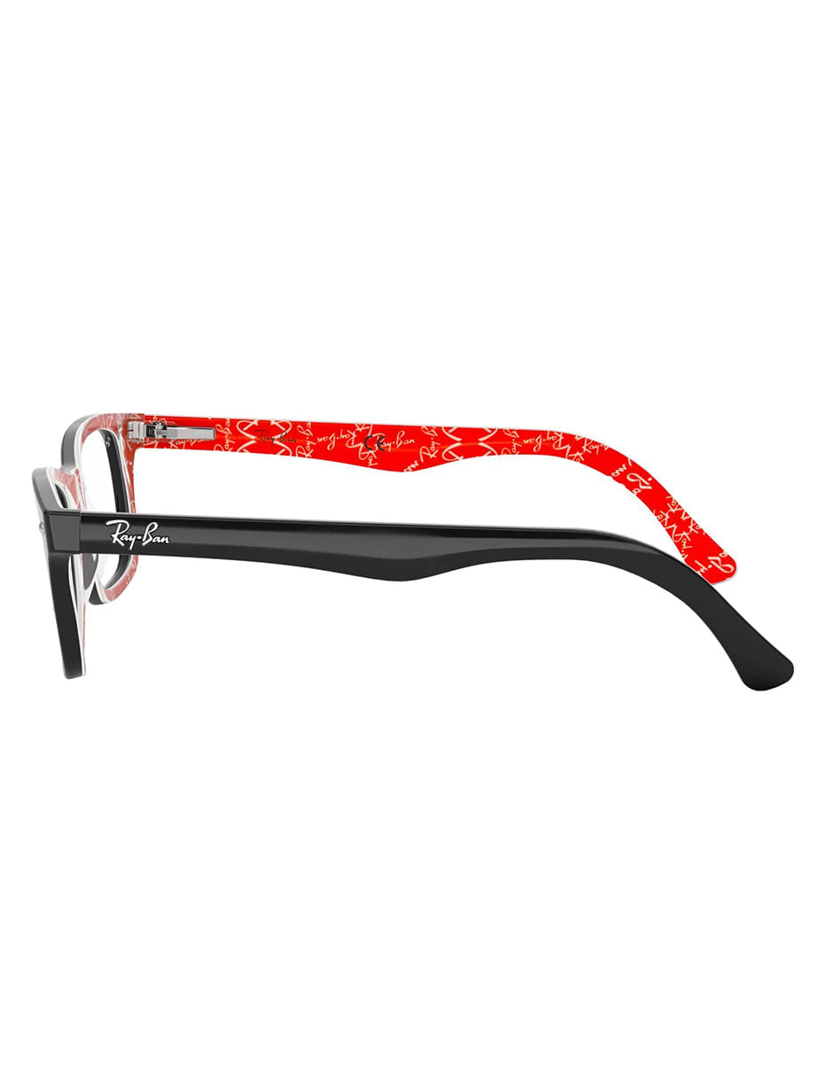 ARMAZÓN OFTÁLMICO RAY BAN RB5228 2479 53MM NEGRO INT ROJO