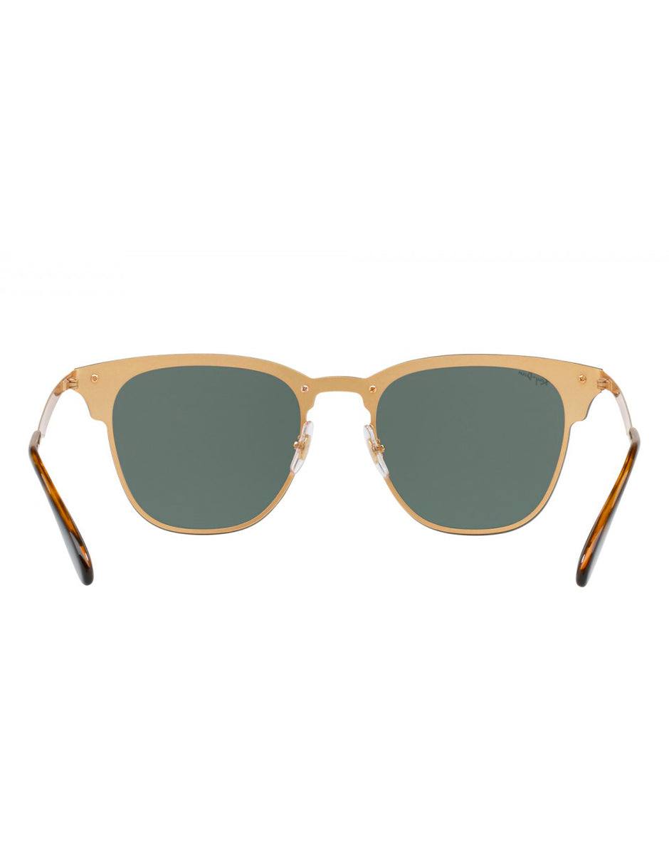 LENTES DE SOL RAY BAN BLAZE CLUBMASTER RB3576N 043/71 47MM G15 DORADO/NEGRO