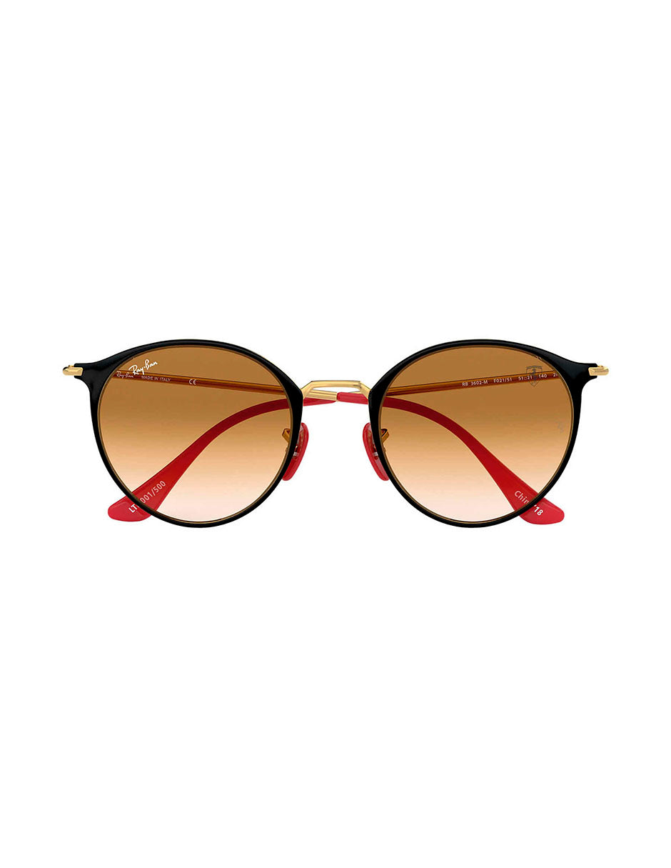 LENTE DE SOL RAY BAN RB3602M F02151 SCUDERIA FERRARI 52MM NEGRO/CAFE DEGRADADO
