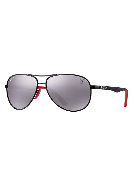 LENTES DE SOL POLARIZADOS RAY BAN FERRARI RB8313M F002H2 61MM NEGRO PLATA