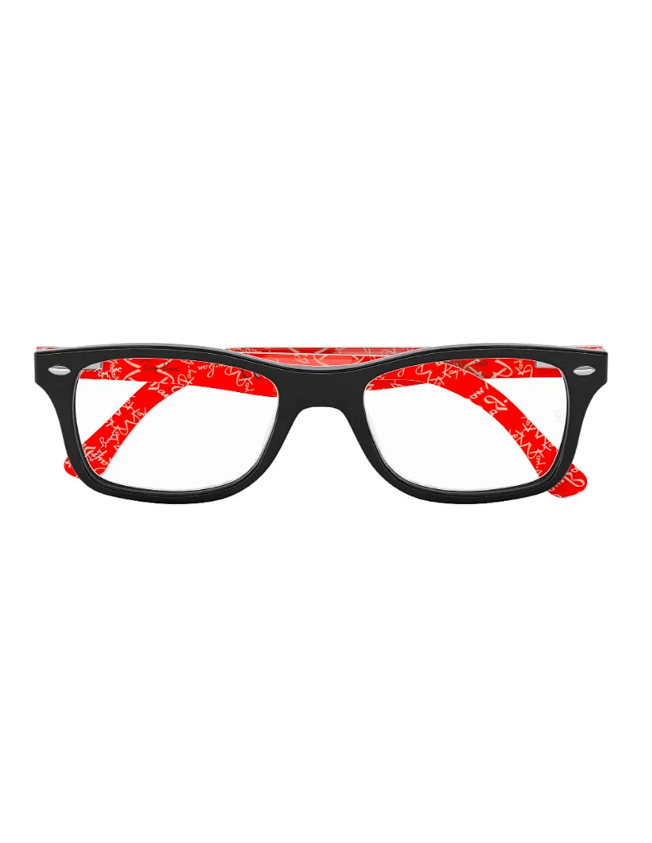 ARMAZÓN OFTÁLMICO RAY BAN RB5228 2479 53MM NEGRO INT ROJO