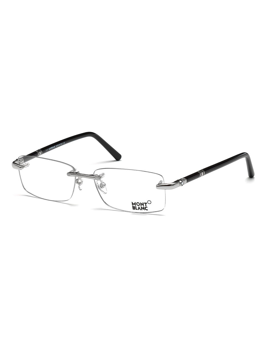 ARMAZON OFTALMICO MONT BLANC MB0476 016 57MM PLATA NEGRO