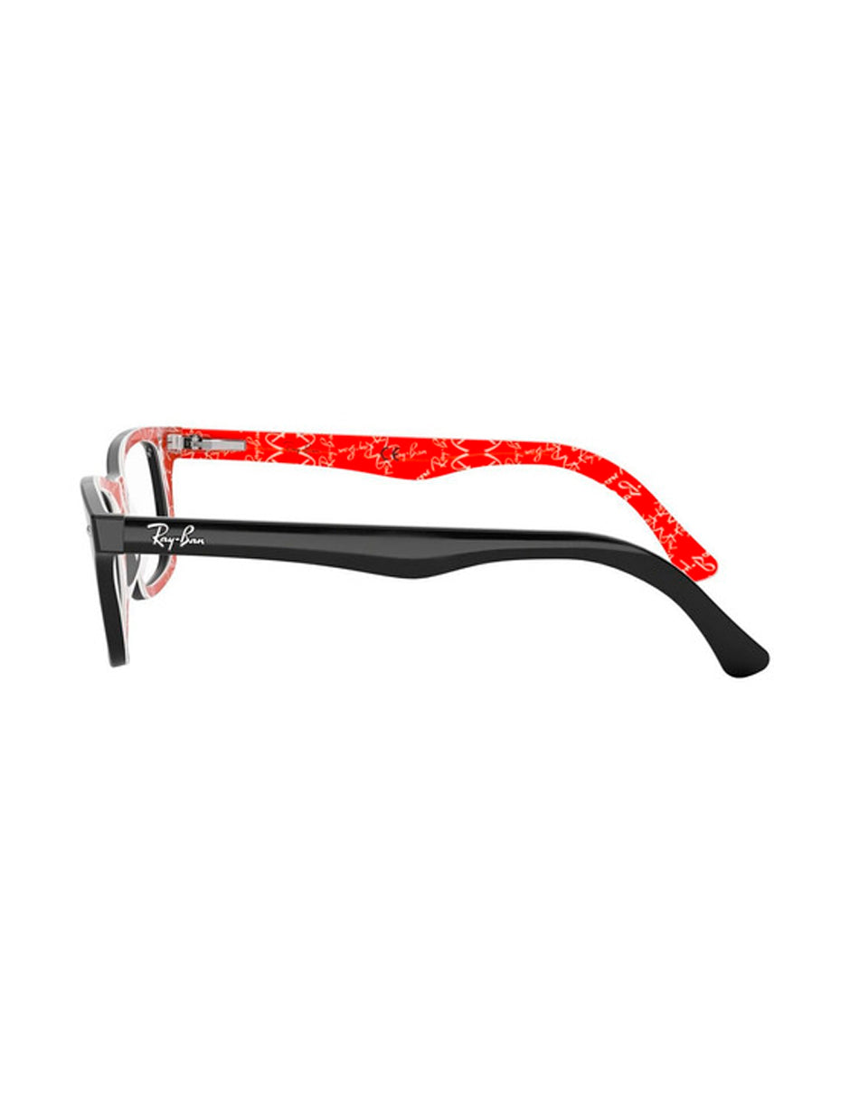 ARMAZÓN OFTÁLMICO RAY BAN RB5228 2479 53MM NEGRO INT ROJO