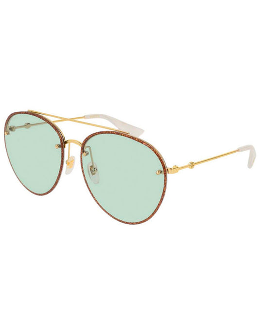 LENTE DE SOL GUCCI GG0351S 005 62MM DORADO/VERDE