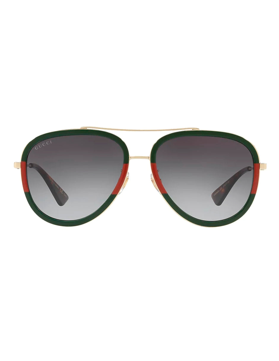 LENTE DE SOL GUCCI GG0062S 003 57MM VERDE/ROJO