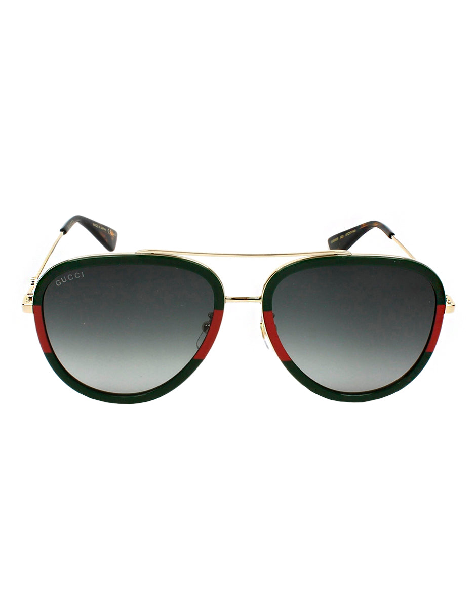 LENTE DE SOL GUCCI GG0062S 003 57MM VERDE/ROJO