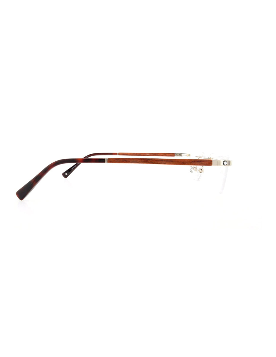 ARMAZON OFTALMICO MONT BLANC MB0390 016 56MM CAFE PLATA