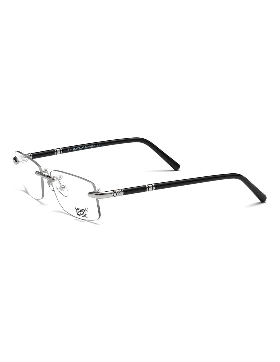 ARMAZON OFTALMICO MONT BLANC MB0476 016 57MM PLATA NEGRO