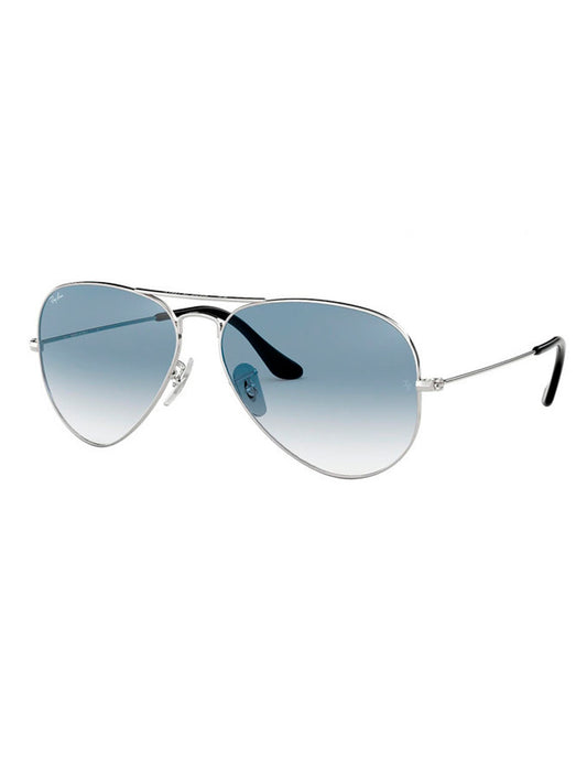 LENTE DE SOL RAY BAN AVIATOR GRADIENT RB3025 003/3F 58MM PLATA /AZUL CLARO Mayoreo