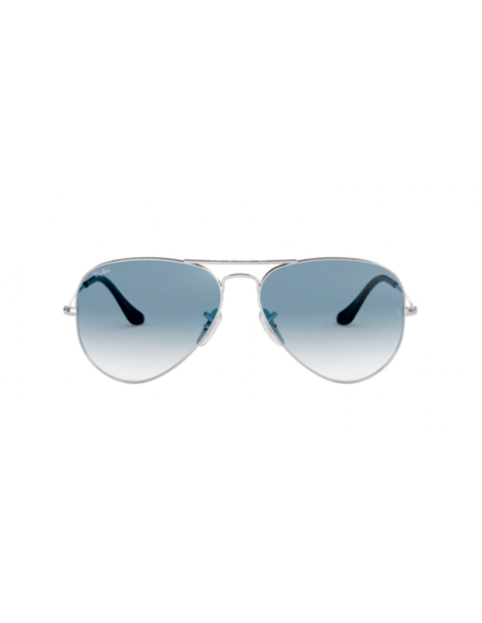 LENTE DE SOL RAY BAN AVIATOR GRADIENT RB3025 003/3F 58MM PLATA /AZUL CLARO