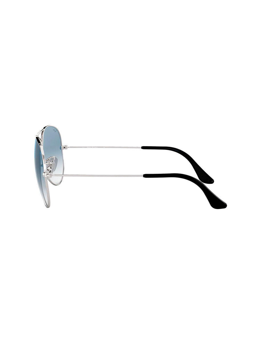 LENTE DE SOL RAY BAN AVIATOR GRADIENT RB3025 003/3F 58MM PLATA /AZUL CLARO