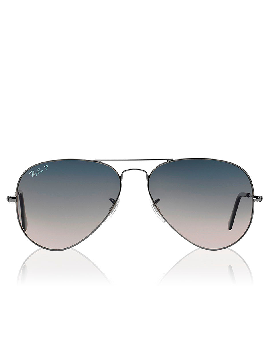 LENTE DE SOL POLARIZADOS RAY BAN AVIATOR GRADIENT RB3025 004/78 58MM GRIS/ AZUL