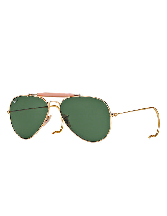 LENTES DE SOL RAY BAN OUTDOORSMAN RB3030 L0216 58MM DORADO/ VERDE CLASICO