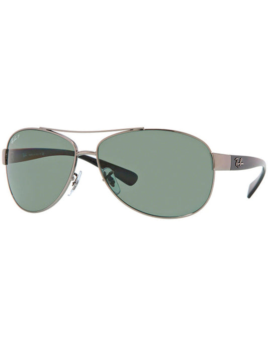 LENTE DE SOL RAY BAN POLARIZADO RB3386 004/9A PLATA/ LENTE VERDE Mayoreo