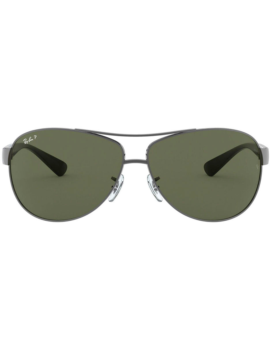 LENTE DE SOL RAY BAN POLARIZADO RB3386 004/9A PLATA/ LENTE VERDE