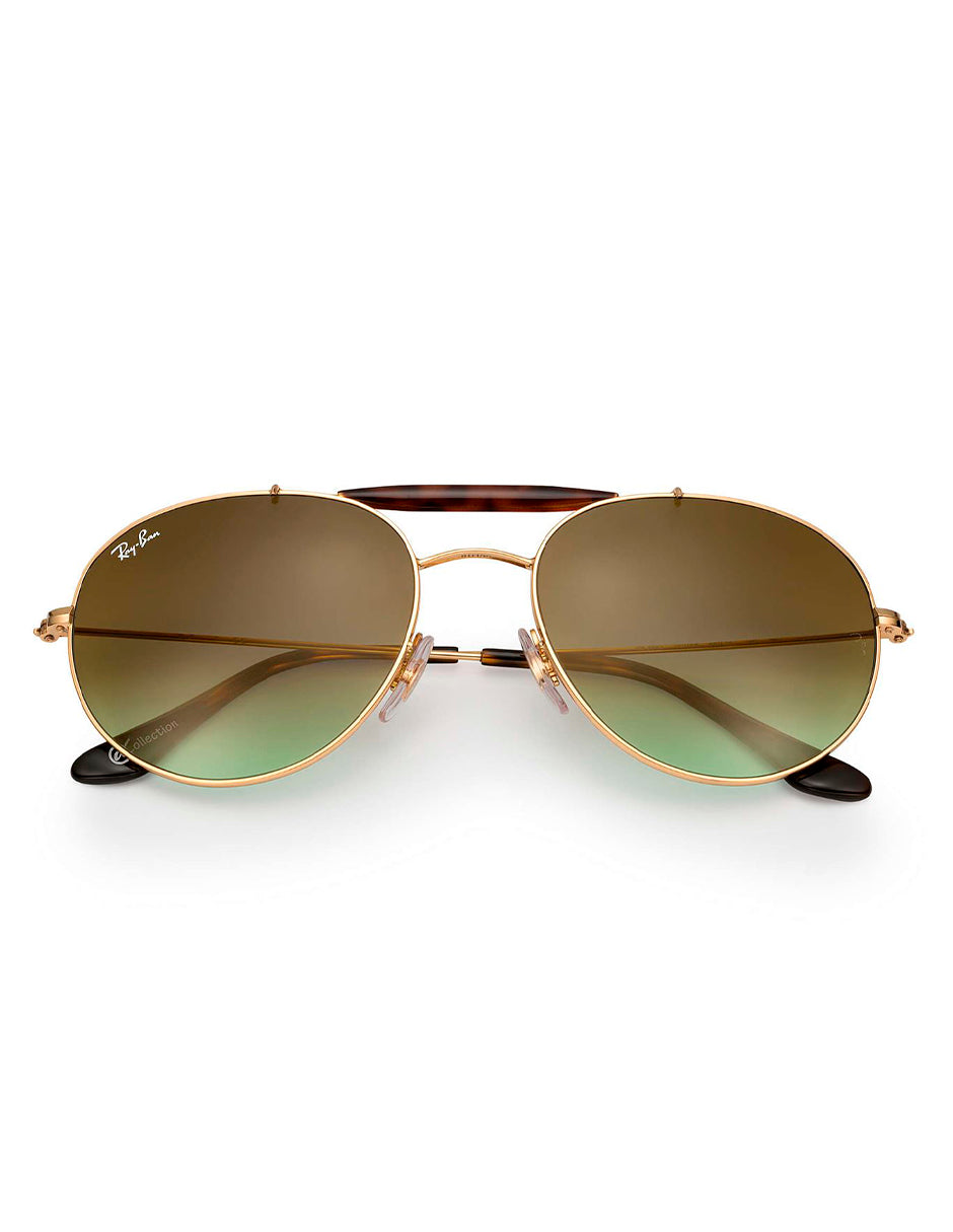 LENTES DE SOL RAY BAN RB3540 001/A6 56MM DORADO/LENTE VERDE