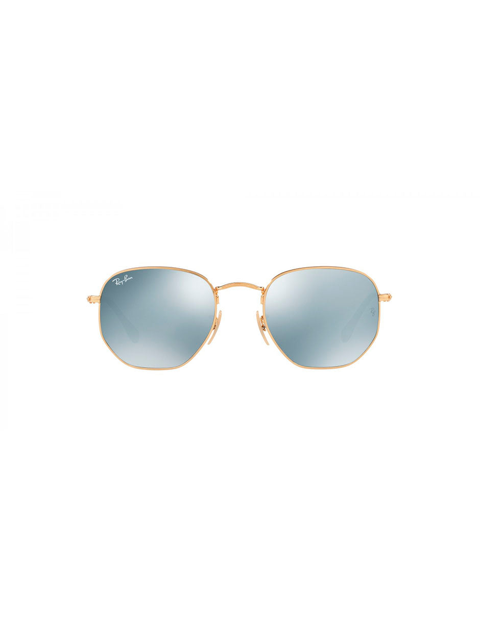 LENTE DE SOL RAY BAN HEXAGONAL FLAT RB3548N 001/30 54MM PLATA