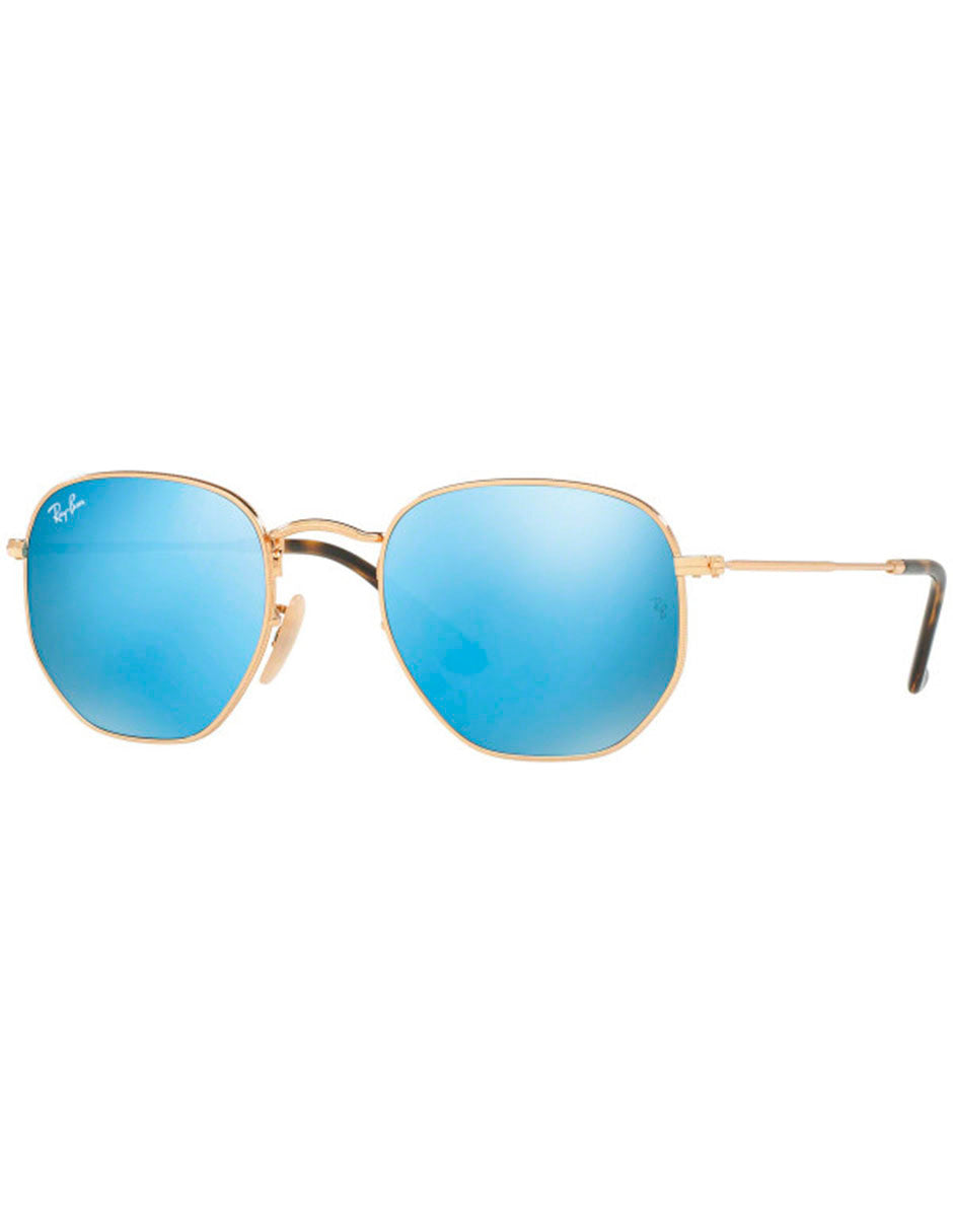 LENTE DE SOL RAY BAN HEXAGONAL FLAT RB3548N 001/9O 54MM AZUL