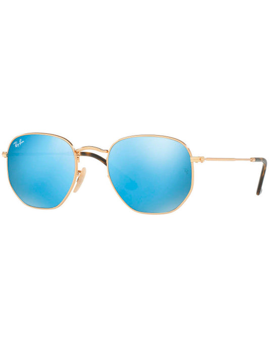 LENTE DE SOL RAY BAN HEXAGONAL FLAT RB3548N 001/9O 54MM AZUL