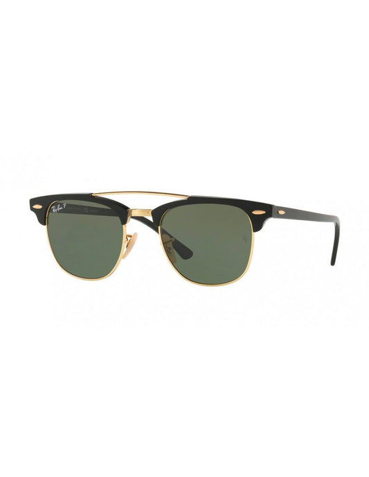 LENTE DE SOL POLARIZADO RAY BAN CLUBMASTER DOUBLE BRIDGE RB3816 901 58 51MM G15 NEGRO DORADO