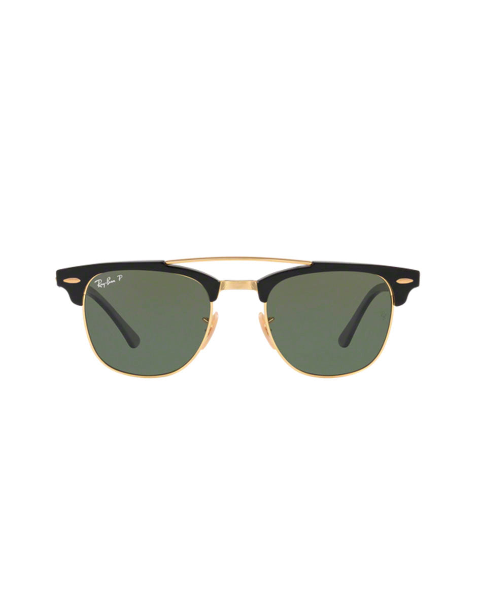 LENTE DE SOL POLARIZADO RAY BAN CLUBMASTER DOUBLE BRIDGE RB3816 901 58 51MM G15 NEGRO DORADO