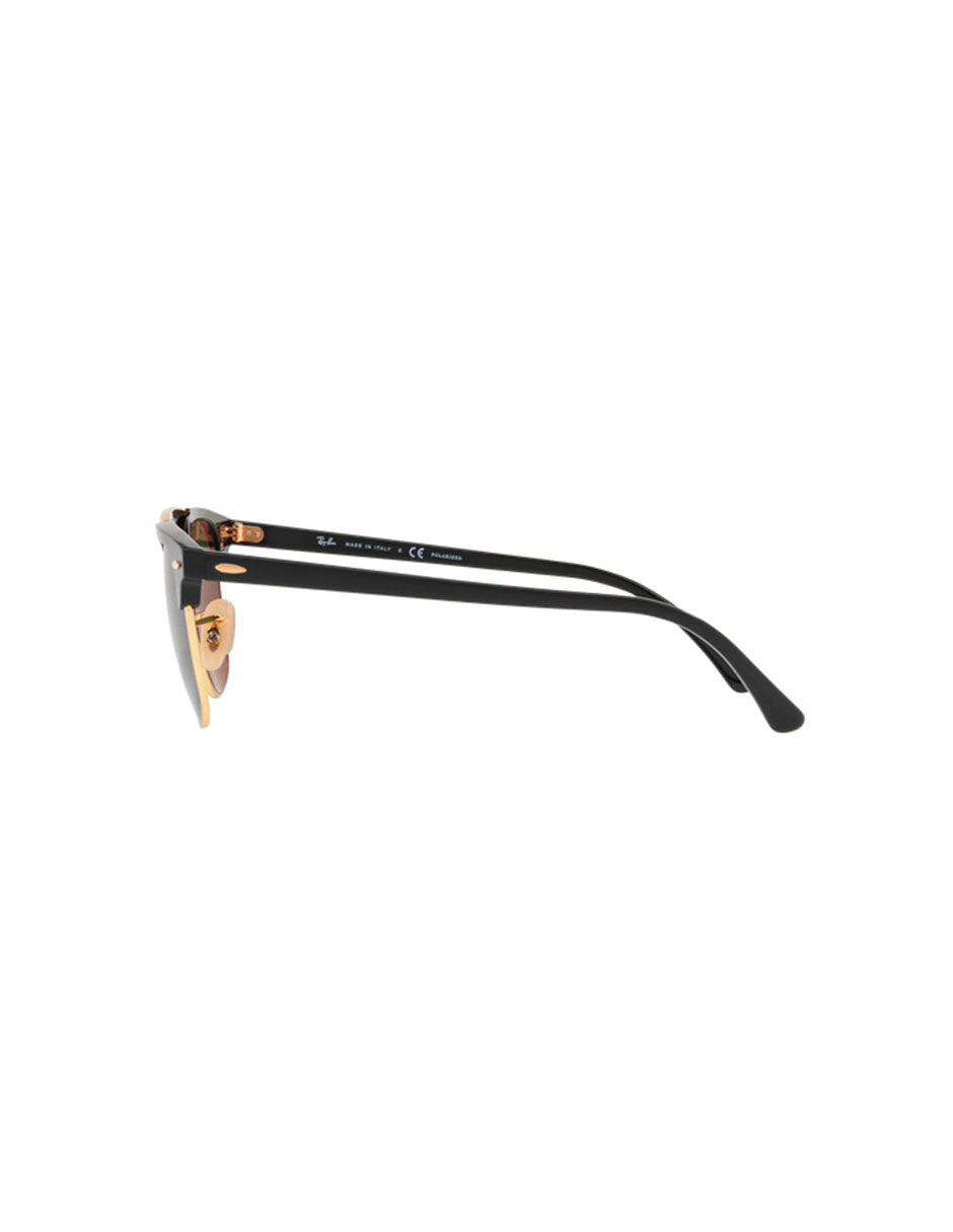 LENTE DE SOL POLARIZADO RAY BAN CLUBMASTER DOUBLE BRIDGE RB3816 901 58 51MM G15 NEGRO DORADO