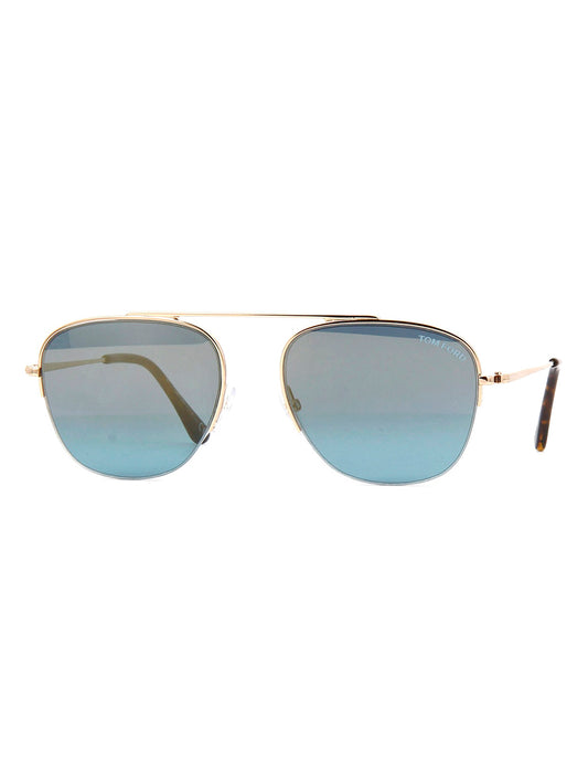 LENTE DE SOL TOM FORD TF667 28X 56M DORADO/AZUL CLARO