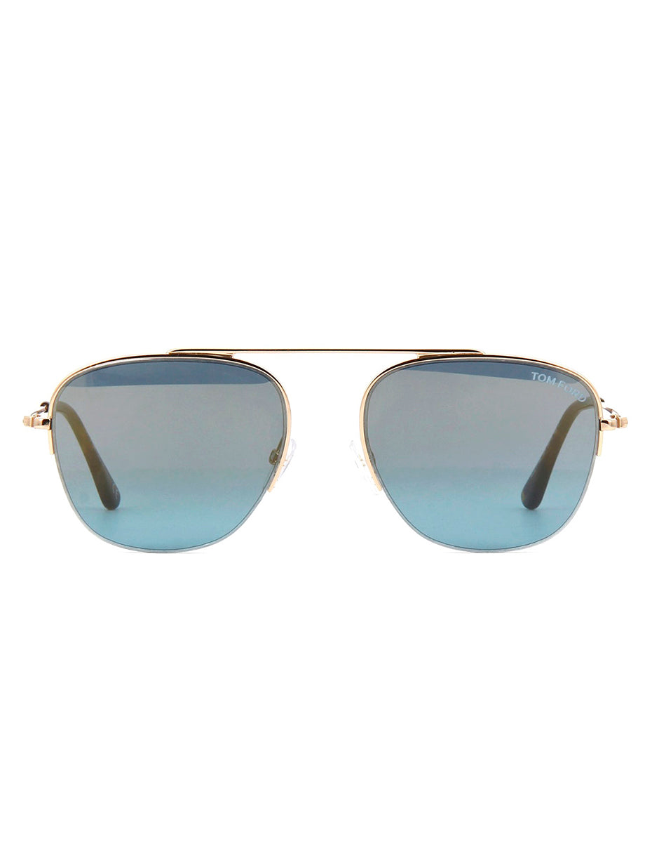 LENTE DE SOL TOM FORD TF667 28X 56M DORADO/AZUL CLARO