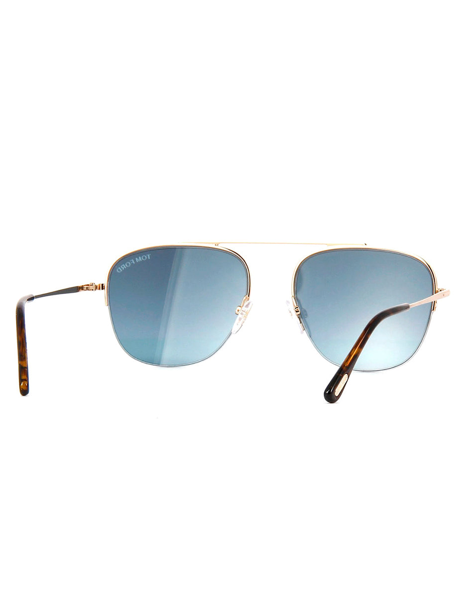 LENTE DE SOL TOM FORD TF667 28X 56M DORADO/AZUL CLARO