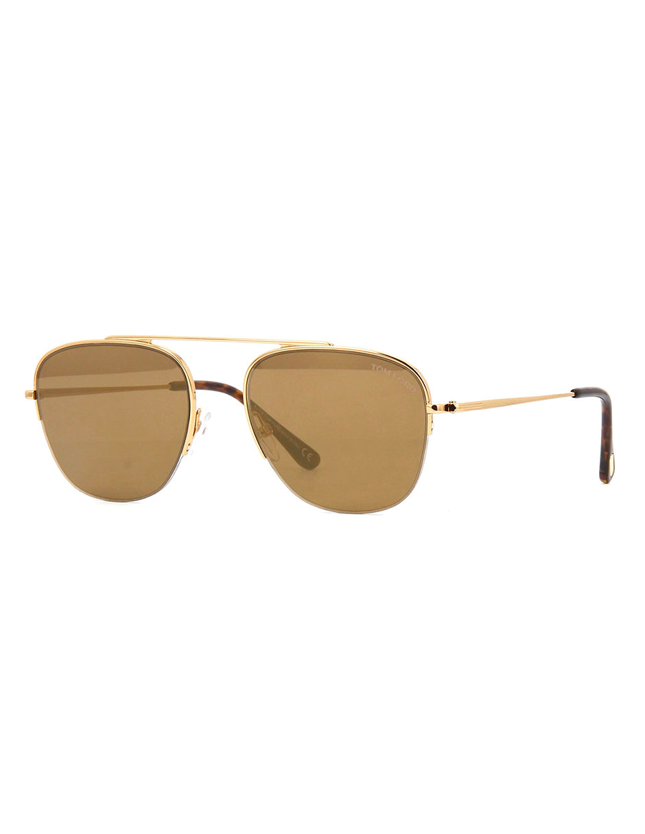 LENTE DE SOL TOM FORD TF667 30G 56M DORADO/CAFÉ CLARO