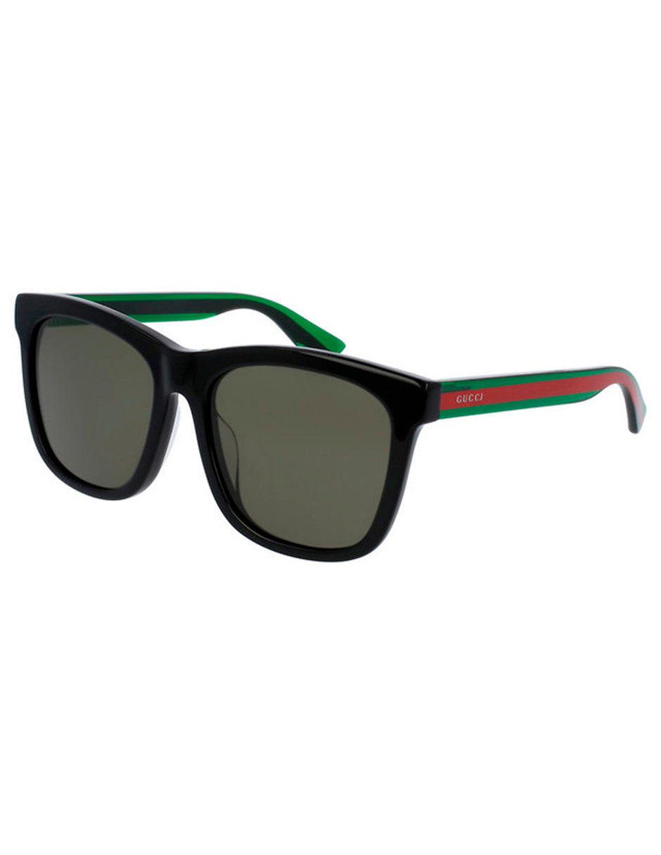 LENTE DE SOL GUCCI GG0057SK 002 56MM NEGRO/ROJO