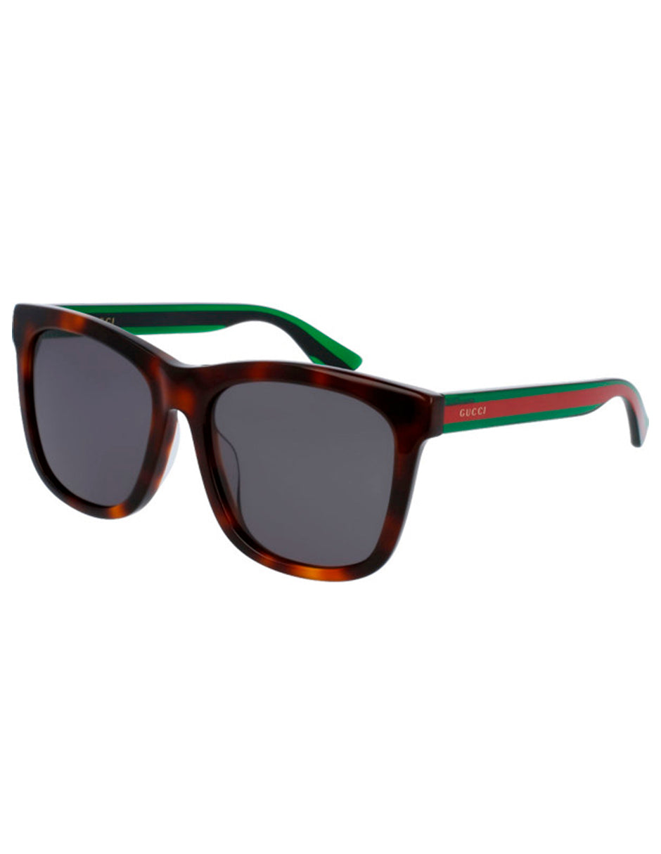 LENTE DE SOL GUCCI GG0057SK 003 56MM CAREY/VERDE