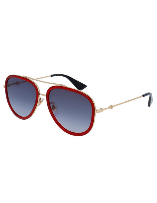 LENTE DE SOL GUCCI GG0062S 005 57MM DORADO/ROJO