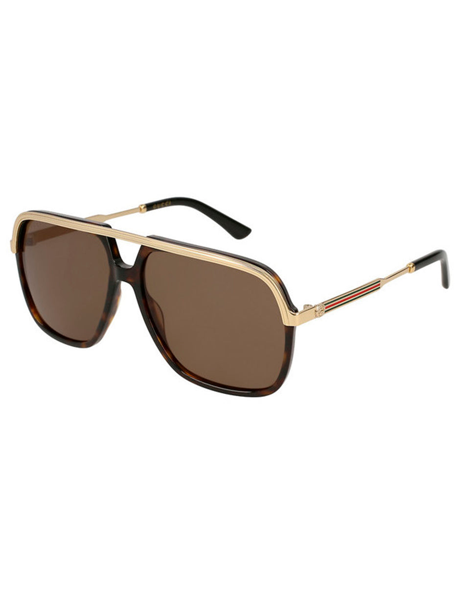 LENTE DE SOL GUCCI GG0200S 002 57MM CAFÉ