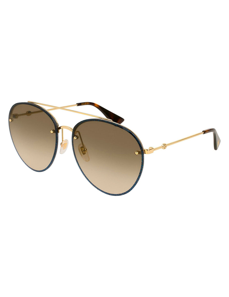 LENTE DE SOL GUCCI GG0351S 002 62MM DORADO/MARRÓN